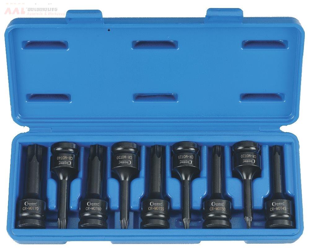 24 tlg VIELZAHN 6-KANT T20-60//M5-M14//4-14mm x 100mm 3 Sätze auf Leiste TORX