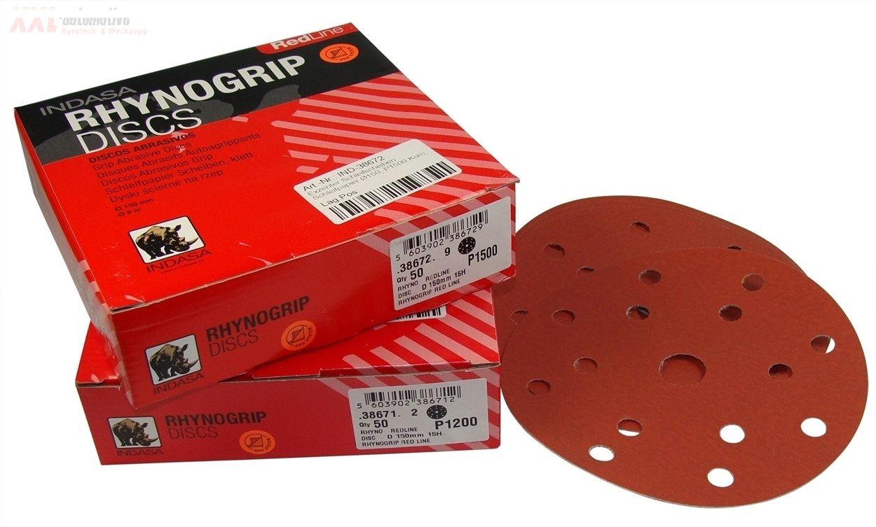 100 Exzenter Scheiben Klett 150mm Korn P180 7 Loch Schleifscheiben Schleifpapier